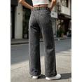 thumbnail image 6 of Floral Print Women Long Jeans Wide Leg Casual Denim Pants, 6 of 6