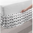 thumbnail image 2 of Panda Bed Skirt, Nursery Themed Pattern with Cartoonish Bear Faces, Elastic Bedskirt Dust Ruffle Wrap Around for Bedding Decor, 4 Sizes, Charcoal Grey Pale Peach, by Ambesonne, 2 of 2