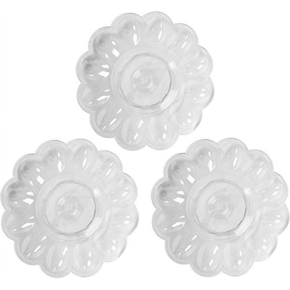 Deviled Egg Crystal Clear 9.5" Diameter Presence Serving Dish! Perfect for Any Party or Social Gathering! (3)