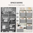 thumbnail image 4 of ENLOY Fabric Cube Storage Organizer Bins, 13x13 inch - 4 Pack Foldable Storage Cube Bins for Shelves, Large Capacity Storage Boxes with Leather Handle, Grey, 4 of 7