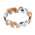 thumbnail image 3 of Womens Two Tone Electroplated Elephant Ring with Geometric Design and Zircon Inlay European American Fashion Jewelry Gift for Her Animal Ring, 3 of 4