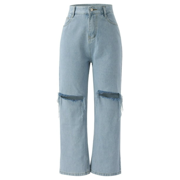 Baocc Jeans for Women, Womens Wide Leg Baggy Jeans Skater