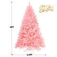 thumbnail image 4 of Patiojoy 6Ft Artificial Christmas Tree Hinged Spruce Full Tree with Metal Stand Pink, 4 of 9