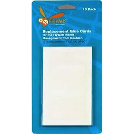 Glue Board 10 Pack, 1 Pack of 10 FlyWeb Replacement Glue Cards By Fly