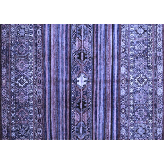Ahgly Company Indoor Rectangle Abstract Blue Contemporary Area Rugs, 8' x 12'