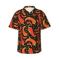 thumbnail image 2 of Xecao Red Hot Chili print Hawaiian shirt - a stylish short-sleeve button-down for men, perfect for casual beach and tropical outings., 2 of 9