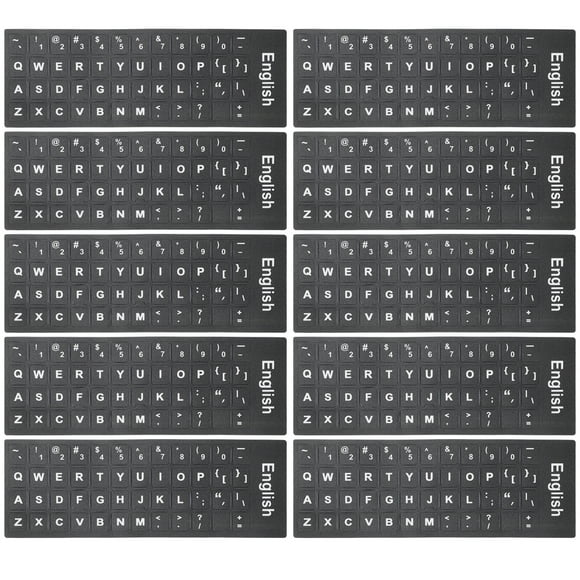 Pegatina de teclado de 10 hojas Etiqueta de teclado Inglés Pegatina de idioma Langua