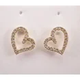 thumbnail image 2 of 1Ct Round Cut Simulated Diamond Heart Shape Screw Back Women's Heart Stud Earring 14K Yellow Gold Plated 925 Silver, 2 of 4