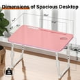 thumbnail image 7 of Foldable Laptop Desk,Height Adjustable,with USB/Storage Drawer/Cup Holder/Tablet Stand/Book Shelf for Reading,Writing,Eating,Watching,Pink, 7 of 7