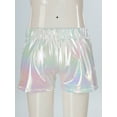 thumbnail image 7 of YONGHS Girls Shiny Metallic Shorts Hot Pants Disco Dance  Party Performance Costumes White 13-14, 7 of 7