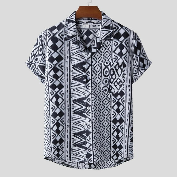 Palato Mens T Shirts,Men Hawaiian Short Sleeve Beach Shirt Printed Summer Casual Button Down Shirts