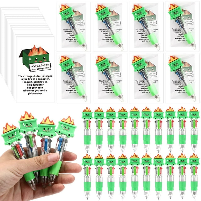 Juego de 50 bolígrafos multicolores Sayglossy Dumpster Fire 4 en 1