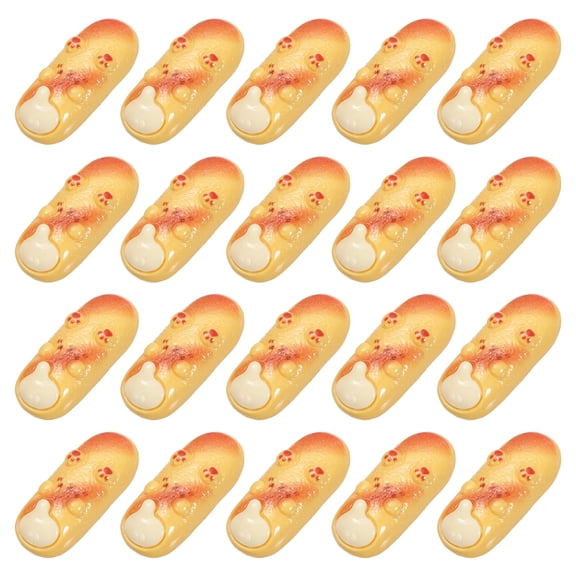 Uxcell Dollhouse Miniature Food, Cute Cheese Finger Biscuits Figures Toys Mini Resin Foods for Pretend Play Kitchen Cooking Game & Doll House Decor (Yellow, 20pcs)