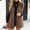 Brown, variant on Women's Plus Size White Faux Fur Coat Turn-Down Collar Long Sleeve Warm Long Coat