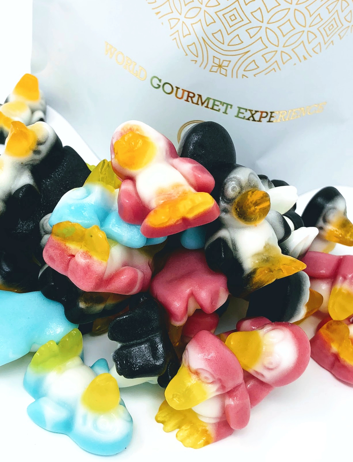 SweetGourmet Assorted Fruit Gummi Penguins with Soft Tummies Pectin