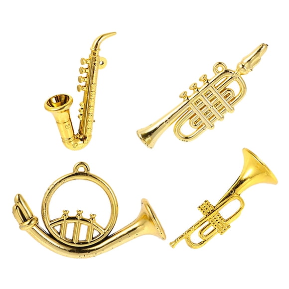 KAKOWELY 4 instrumentos de plástico en miniatura para el hogar, juguetes para niños, modelos de instrumentos decorativos.