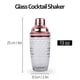thumbnail image 2 of Juego de coctelera de vidrio de 13 oz: coctelera de vidrio para cócteles, cocteleras y cocteleras de oro rosa, 2 of 5