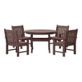 thumbnail image 3 of WestinTrends Malibu 5-Piece HDPE Outdoor Patio Chair and Round Table Dining Set, Dark Brown, 3 of 15