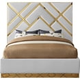 thumbnail image 3 of Meridian Furniture Vector White Faux Leather Queen Bed, 3 of 10