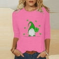 thumbnail image 1 of Meichang T-Shirts pour Femmes St Patricks Day Manches 3/4 Hauts Trèfle Chanceux T-Shirts Imprimé Vert Col Rond Décontracté T-Shirts de Vacances St Patricks Day, 1 of 4