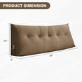 thumbnail image 2 of ANMINY Triangular Headboard Pillow with Side Pockets, Chenille Fabric, Bed Rest Reading Pillow, Removable & Washable Cover for Queen Beds, 2 of 7