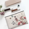 thumbnail image 6 of Zufioo Floral Leopard Butterflies Print DuPont Paper Portable Toiletry Bag, 8.9x6.5 inch Zippered Hand-held Paper Cosmetic Bag Storage Tool Kit, 6 of 7