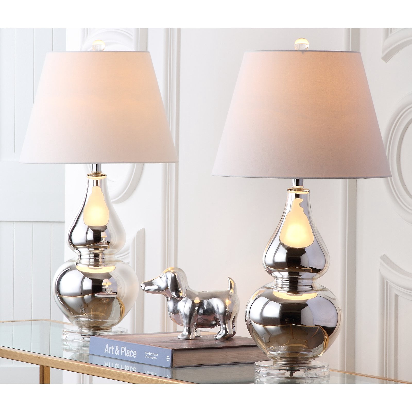 Safavieh Cybil LIT4088 26 in. G Double-Gourd Solid Table Lamp , Set of 2