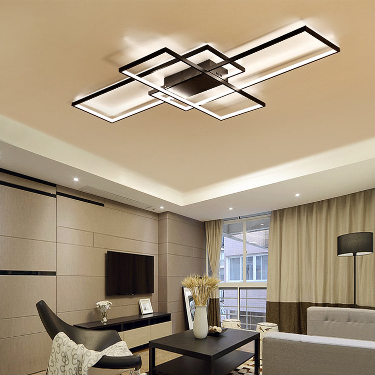 New Arrival Modern White/ Black Acrylic LED Ceiling Lamp for Living Room 