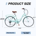 thumbnail image 5 of 7 Speed Beach & City Cruiser Bike 24 Inch Women's Comfort Bicycle in Green, 5 of 5