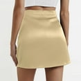 thumbnail image 3 of RUTAYY Women Satin Skirts Mini Length A-Line Zipper Short Skirt Summer Solid Color Casual Travel Skirts, 3 of 5
