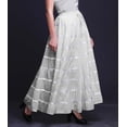 thumbnail image 5 of Phagun Women's Indian Clothing White Long Casual Skirt Maxi&nbsp;Summer Wear-20, 5 of 6