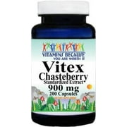 Vitex Chasteberry Extract Agnus Castus 900 mg Supplement 200 Caps Natural PMS Support, Balance Hormones, Regulate Your Cycle, Promote Skin Health
