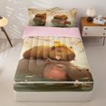 thumbnail image 3 of Homewish Boys Girls Cartoon Capybara Duck Hippo Zipper Twin Comforter Sets with Fitted Sheet and 2 Pillowcases, Japanese Floral Sakura Zipper Bedding Set,4-Piece,Pink Reversible, 3 of 6
