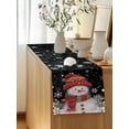 thumbnail image 5 of Table Runner 48 Inches Long for Kitchen Dining, Red Snowman Christmas Dresser Scarf Farmhouse, Dining Table Decorations for Wedding/Parties, Xmas Winter Snowflake Black 13 x 48 In, 5 of 9