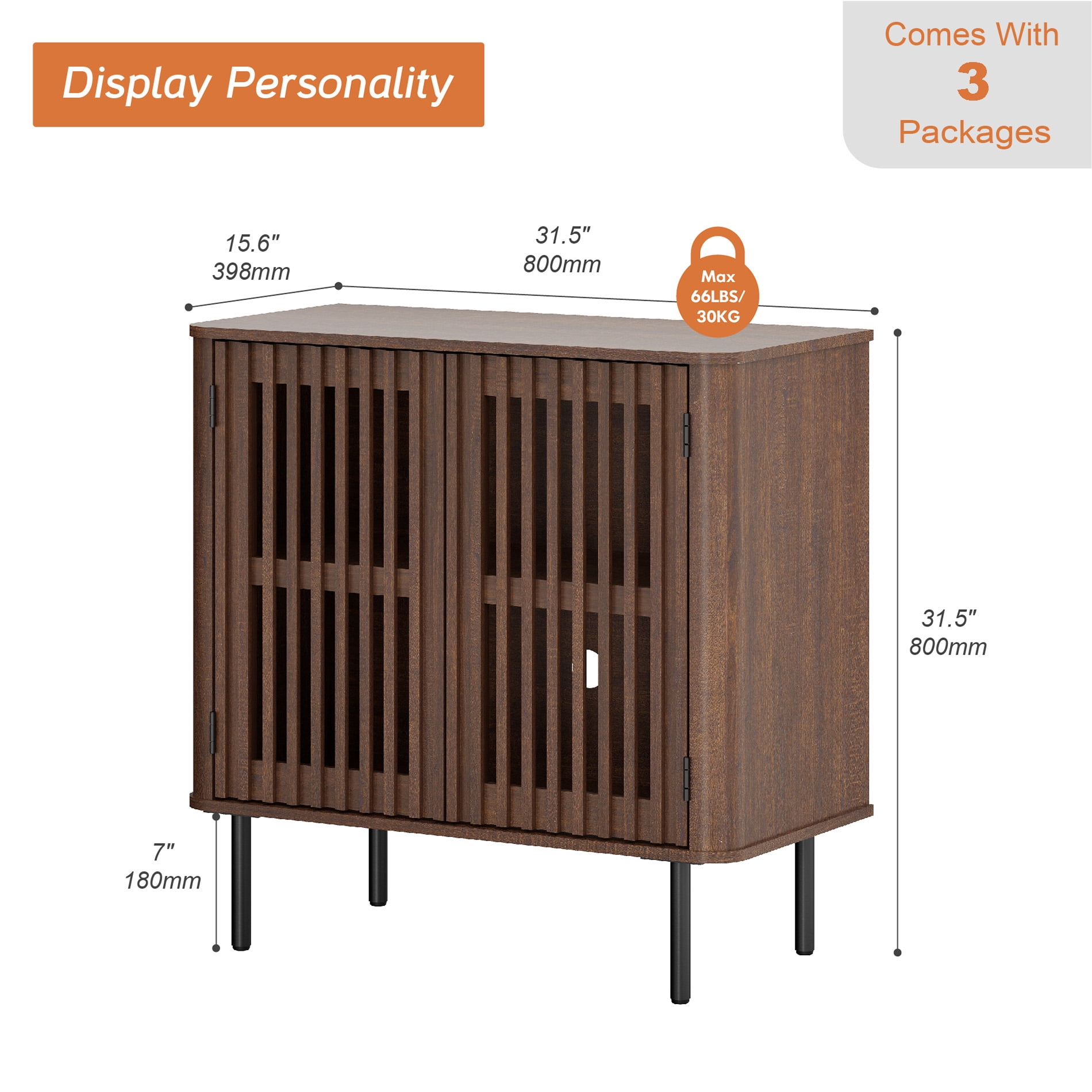 94.5" TV Stand for TVs up to 100", Entertainment Center Media Console Table for Living Room Bedroom, Walnut