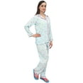 thumbnail image 5 of Bimba Sky Blue Gift Ribbon Print Women Shirt With Pajama Pants 2 Pcs Nightwear - 4, 5 of 8