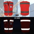 thumbnail image 3 of TCCFCCT Red Safety Vest for Men Women 9 Pockets High Visibility Reflective Vest for Safety, Work Vest with Reflective Strips, Meets ANSI/ISEA Standards, (X-Large), 3 of 7