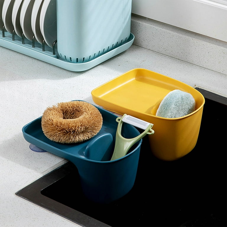 Travelwant Kitchen Sink Organizer, Sponge Holder with Towel Rack, with  Drain Pan, for Kitchen Sink or Bathroom Storage,Sponge Brush Soap Dish  Dishcloth Rack 
