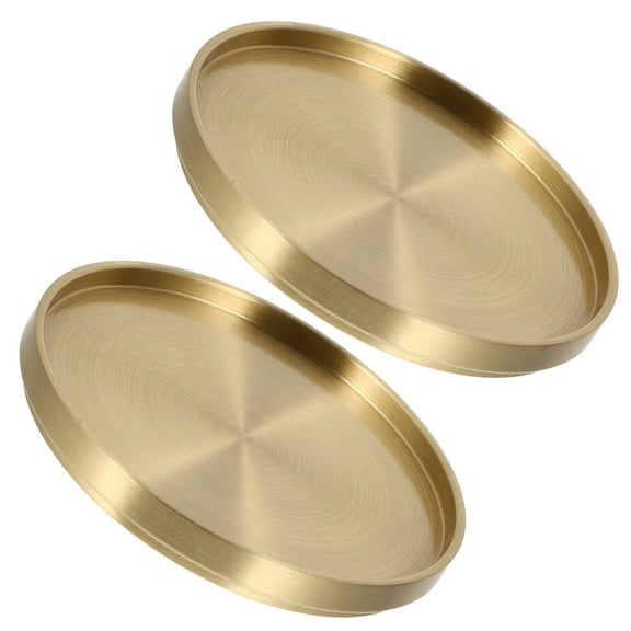 2 Pcs Tea Coaster Drinks Mug Car Decor Retro Cocktail Kit Individual Golden