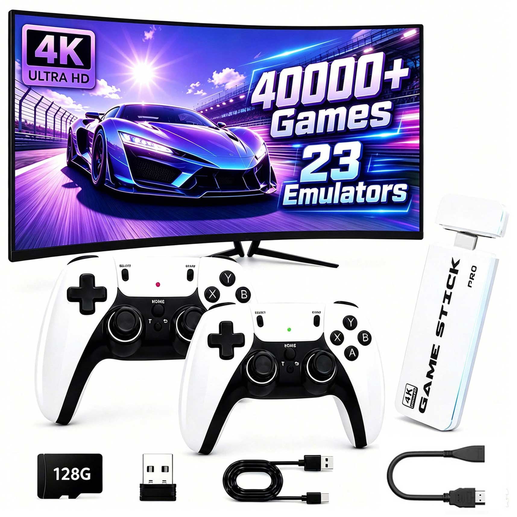 G11 Pro 4K Retro Game Box, Plug and Play Video Games with 2
