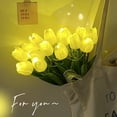thumbnail image 6 of YiFudd Romantic Tulip Night Light, 10pc Artificial Flower Night Light,Tulip Night Light Warm Glow LED Bouquet, White, 6 of 6