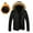 Black, variant on GaThRRgYP Off the Shoulder Tops for Men,Plus Size Mens Tunic Tops Short Sleeve,Men Outdoor Warm Winter Thick Jacket Hooded Coat Jacket With Zipper Pocket