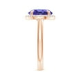 thumbnail image 3 of ANGARA Natural Round 3.5 ct Tanzanite Cathedral Ring with Diamond Halo in 14K Rose Gold for Women (Size-10mm) | December Birthstone, Anniversary, Jewelry Gift for Women | Natural Tanzanite Ring, 3 of 9