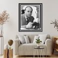 thumbnail image 4 of Historic Framed Print, [John Dos Passos, head-and-shoulders portrait, facing front, holding book].photo by Eric Schaal., 17-7/8" x 21-7/8", 4 of 9
