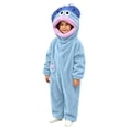 thumbnail image 5 of lcziwo Big Mouth Monster Onesie Kids Funny Unisex Toddler Fuzzy Pajamas Soft Plush One Piece Jumpsuits Winter Thermal Loungewear Blue,9-10 Years, 5 of 6