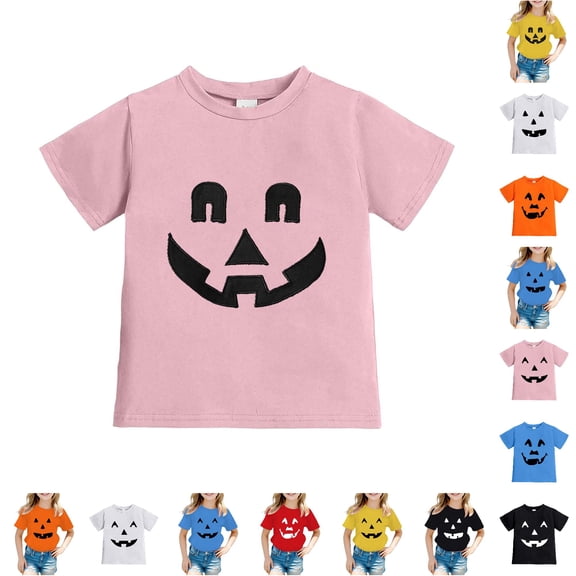 Toddler Boy Girl Halloween Shirt Short Sleeve Graphic Tees Halloween Toddler Outfit 1-2 Years