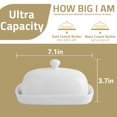 thumbnail image 2 of Sweejar Ceramic Butter Dish with Lid, Butter Keeper Container, East/West Coast Butter, 7 inches Butter Storage for Countertop (Turquoise), 2 of 6