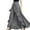Gray, variant on Women Casual Plain Tie-Waist Wrap Skirts Pants Chiffon Ruffle Wide Leg Overlay Loose Dress