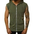 thumbnail image 6 of SHIWEN Men's Workout Hooded Tank Tops Zip up Sports T Shirts Sleeveless Cardigan, 6 of 11