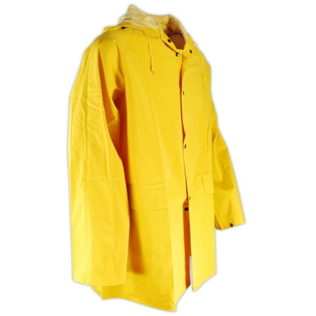 Yellow Rainman Jackets - Magid RainMaster PVC Supported 14 MIL. Rain Jacket with Hood, Size 2XL